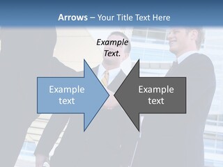 A Business Man And Woman Team At Office Shaking Hands PowerPoint Template