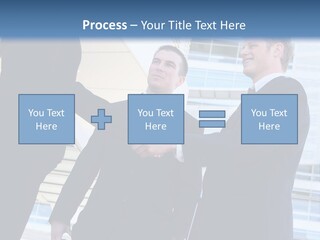 A Business Man And Woman Team At Office Shaking Hands PowerPoint Template