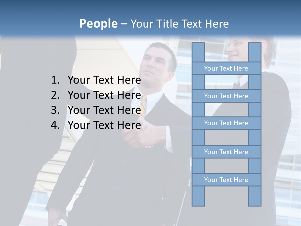 A Business Man And Woman Team At Office Shaking Hands PowerPoint Template
