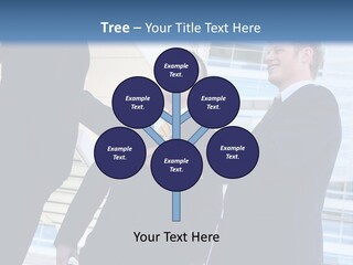 A Business Man And Woman Team At Office Shaking Hands PowerPoint Template