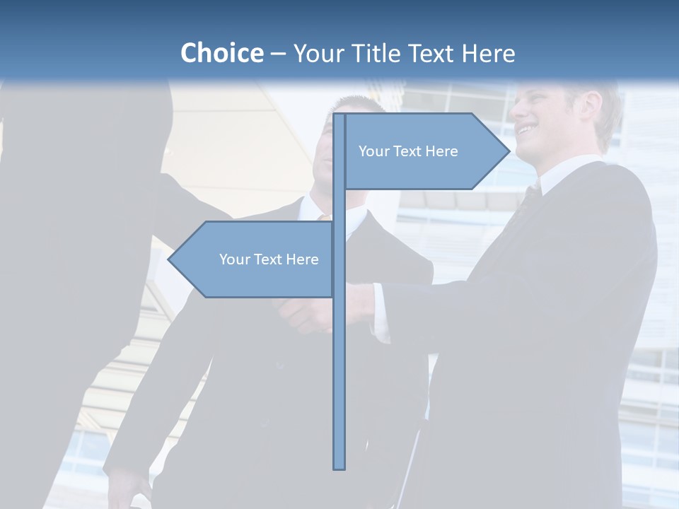 A Business Man And Woman Team At Office Shaking Hands PowerPoint Template