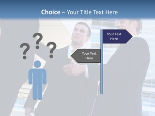 A Business Man And Woman Team At Office Shaking Hands PowerPoint Template