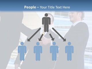 A Business Man And Woman Team At Office Shaking Hands PowerPoint Template