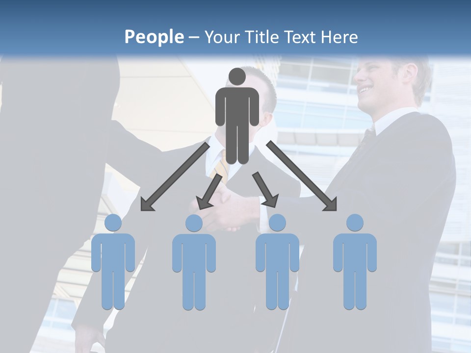 A Business Man And Woman Team At Office Shaking Hands PowerPoint Template
