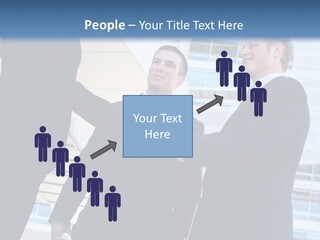 A Business Man And Woman Team At Office Shaking Hands PowerPoint Template