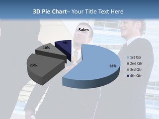 A Business Man And Woman Team At Office Shaking Hands PowerPoint Template