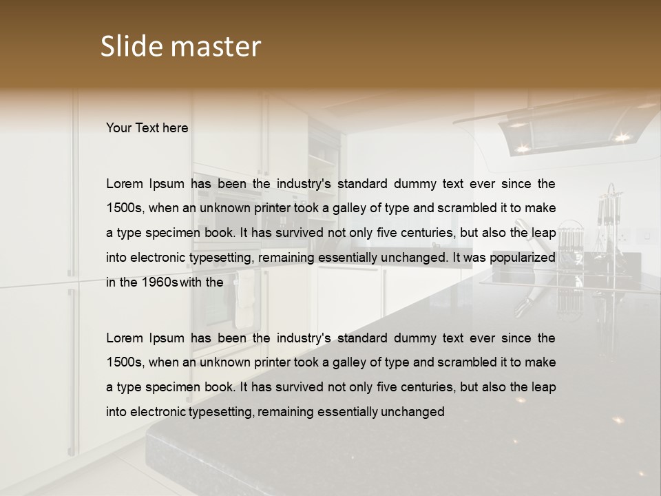 Fully Fitted Modern Kitchen With All Appliances PowerPoint Template