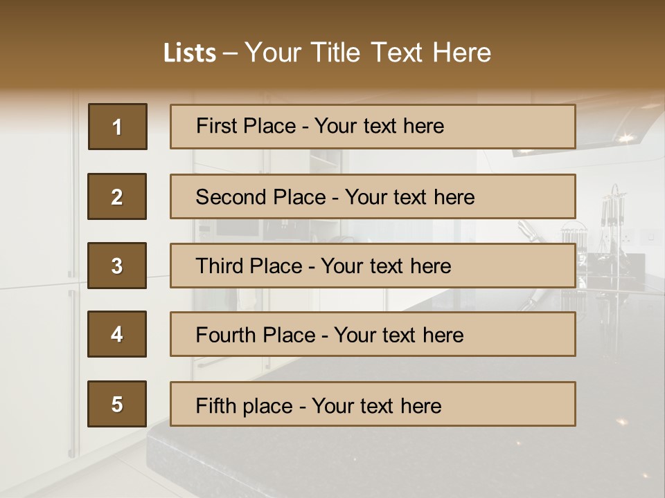 Fully Fitted Modern Kitchen With All Appliances PowerPoint Template
