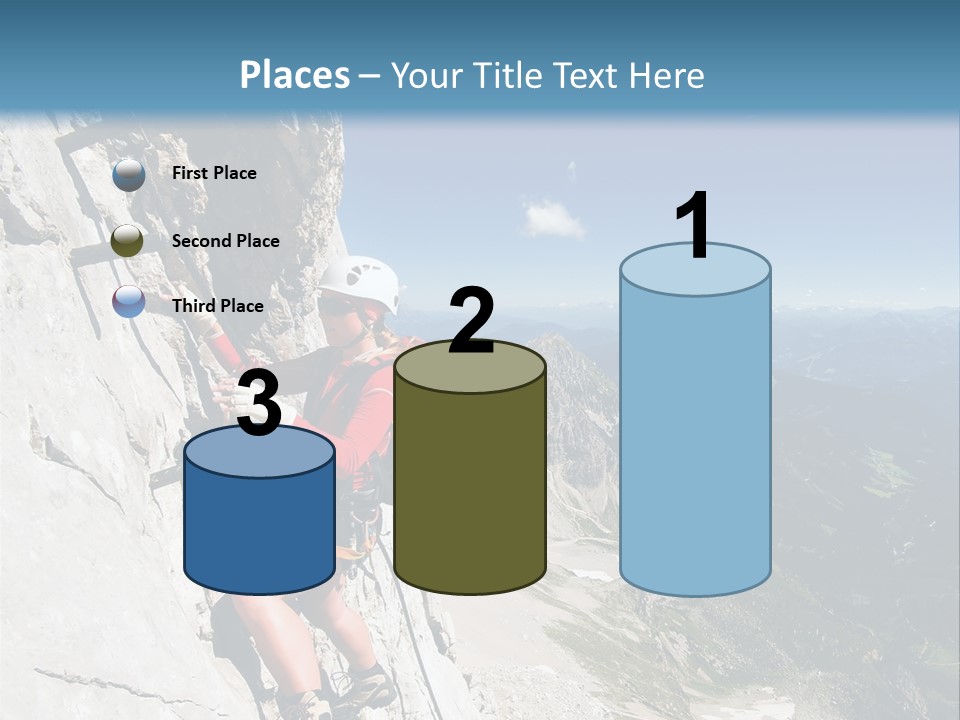 Girl Climbing Mountains PowerPoint Template