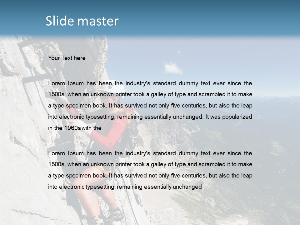 Girl Climbing Mountains PowerPoint Template