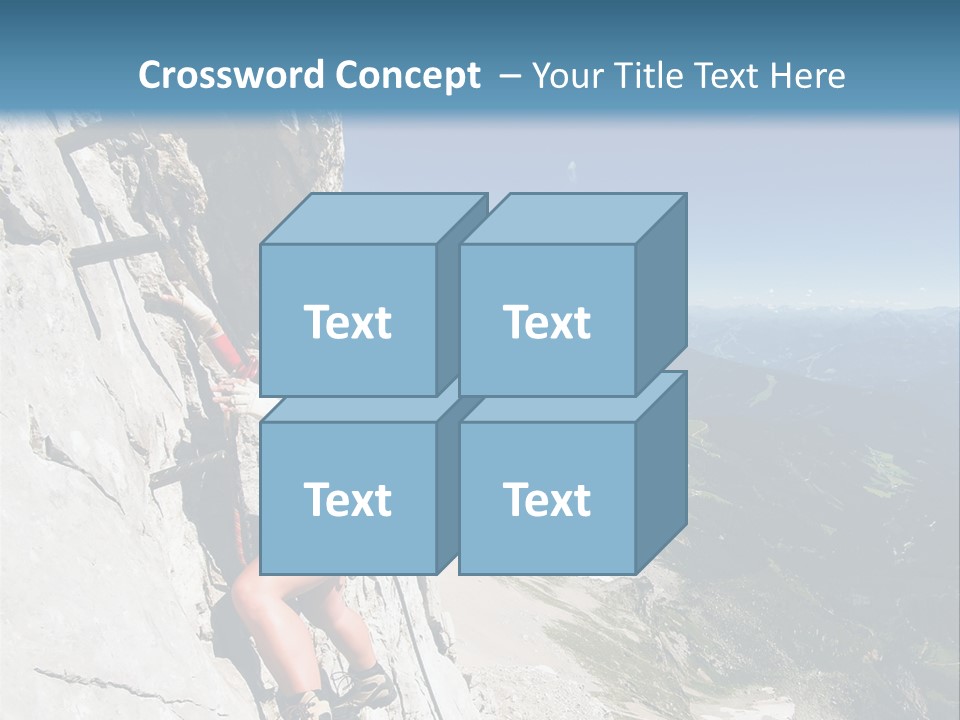 Girl Climbing Mountains PowerPoint Template