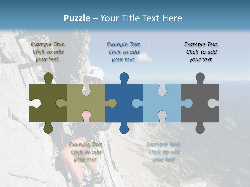 Girl Climbing Mountains PowerPoint Template