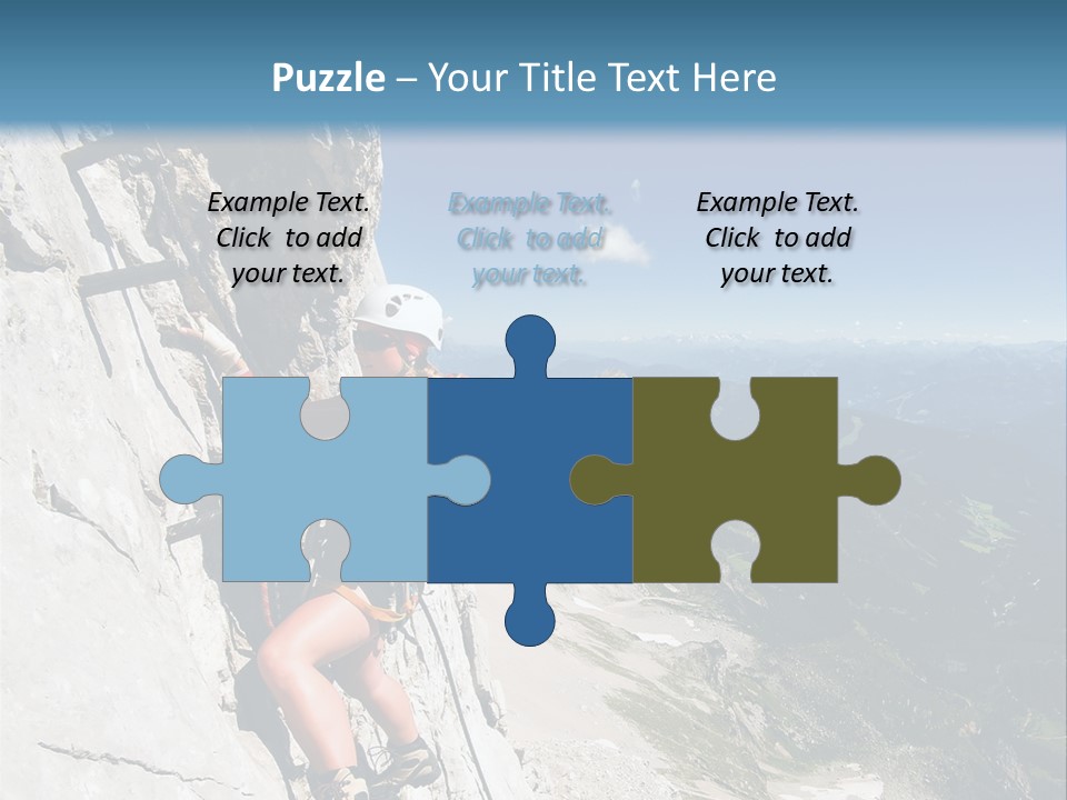 Girl Climbing Mountains PowerPoint Template