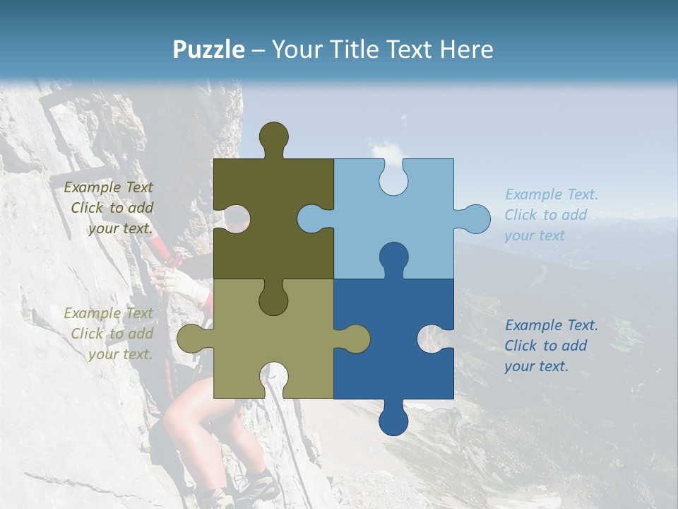 Girl Climbing Mountains PowerPoint Template