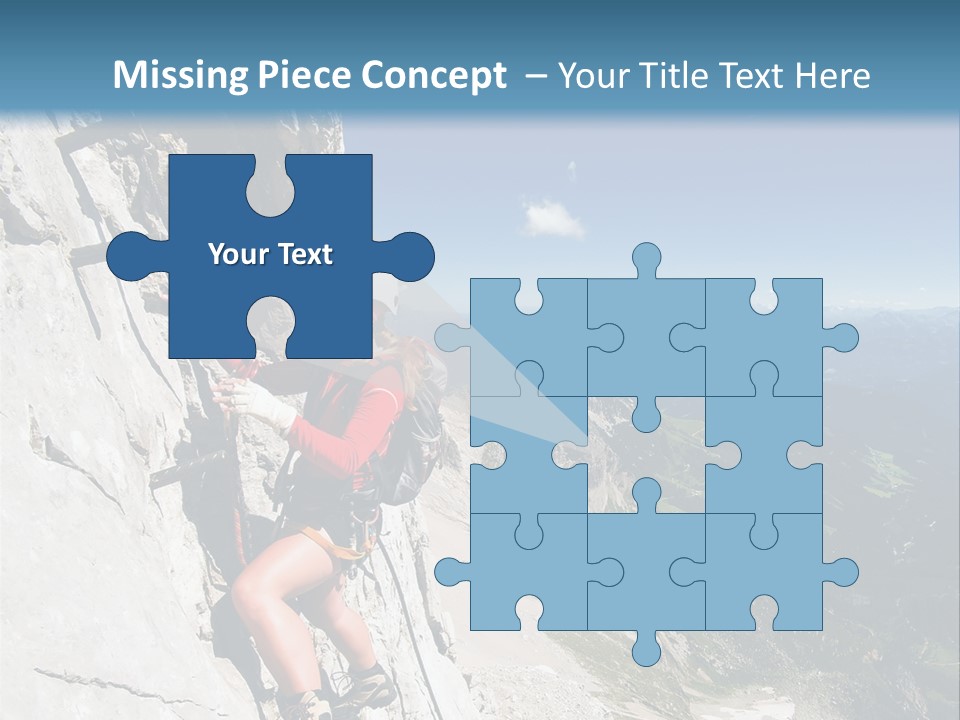 Girl Climbing Mountains PowerPoint Template