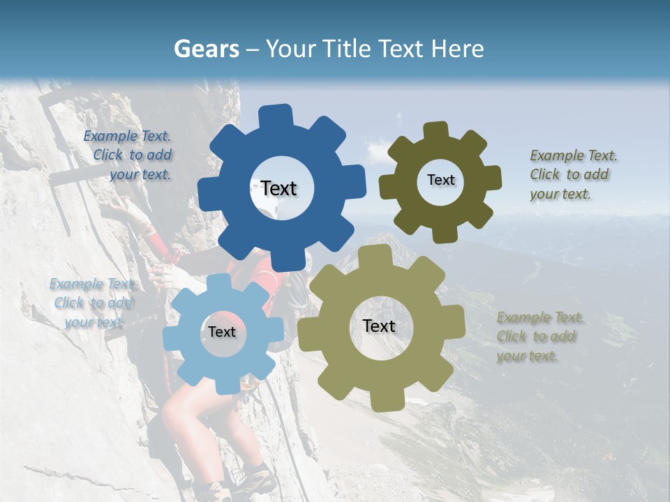 Girl Climbing Mountains PowerPoint Template