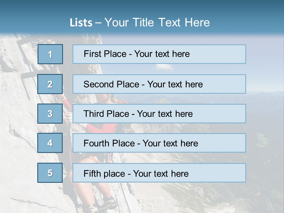 Girl Climbing Mountains PowerPoint Template