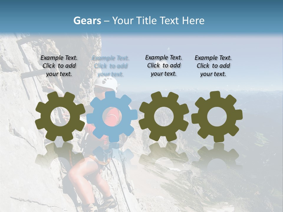 Girl Climbing Mountains PowerPoint Template