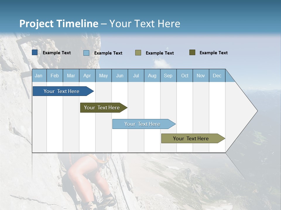 Girl Climbing Mountains PowerPoint Template