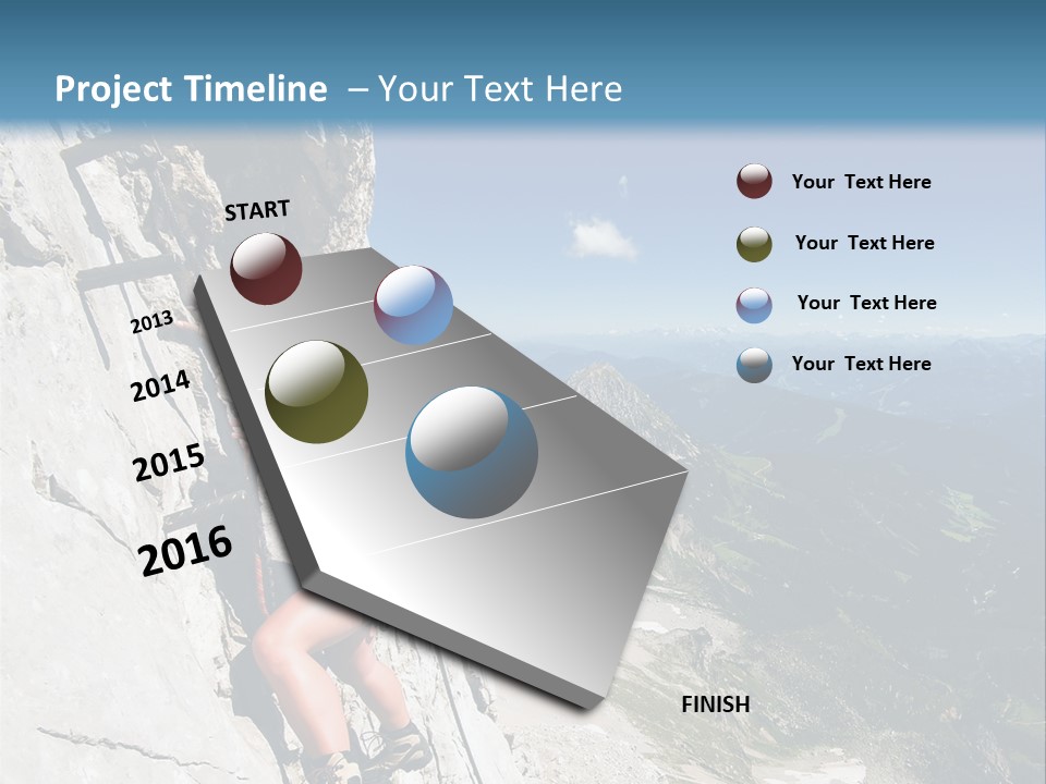 Girl Climbing Mountains PowerPoint Template