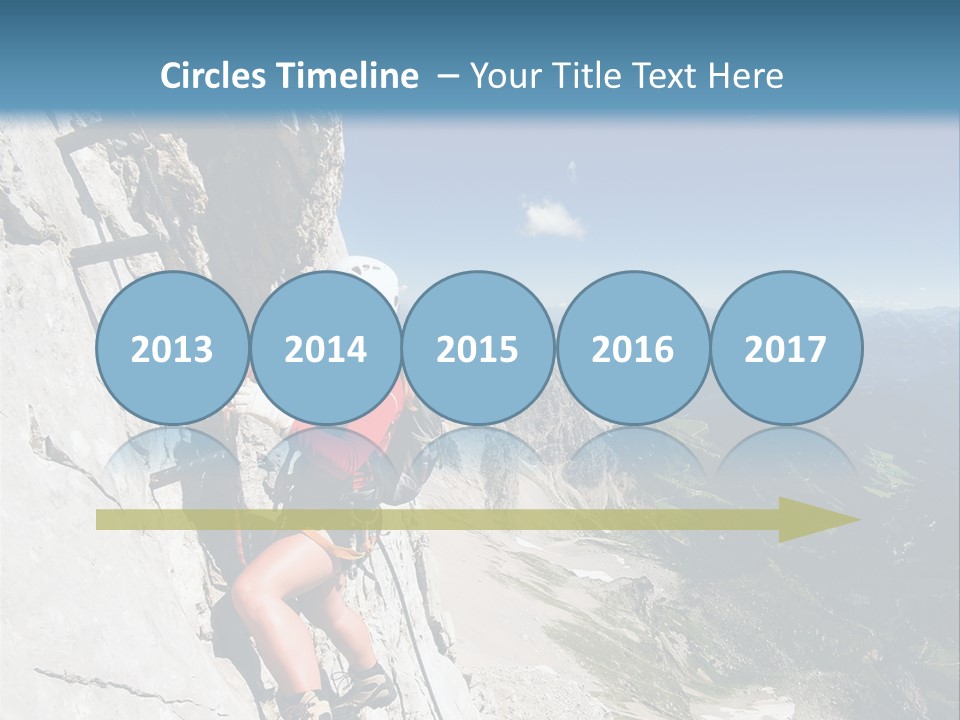 Girl Climbing Mountains PowerPoint Template