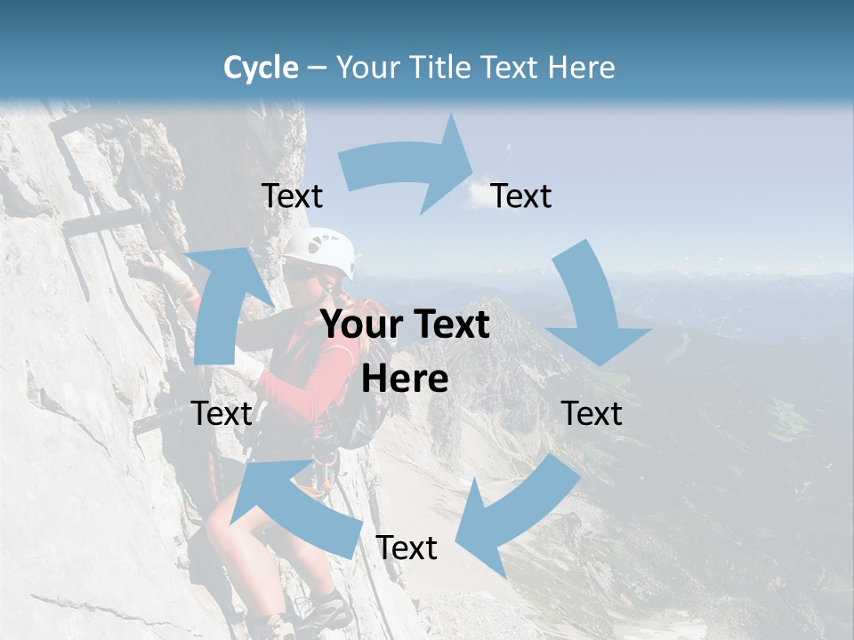 Girl Climbing Mountains PowerPoint Template