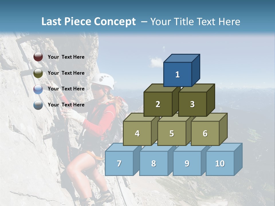 Girl Climbing Mountains PowerPoint Template