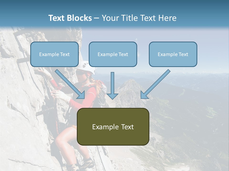 Girl Climbing Mountains PowerPoint Template