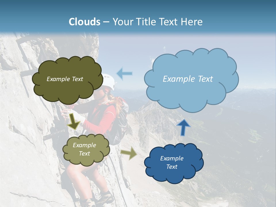 Girl Climbing Mountains PowerPoint Template