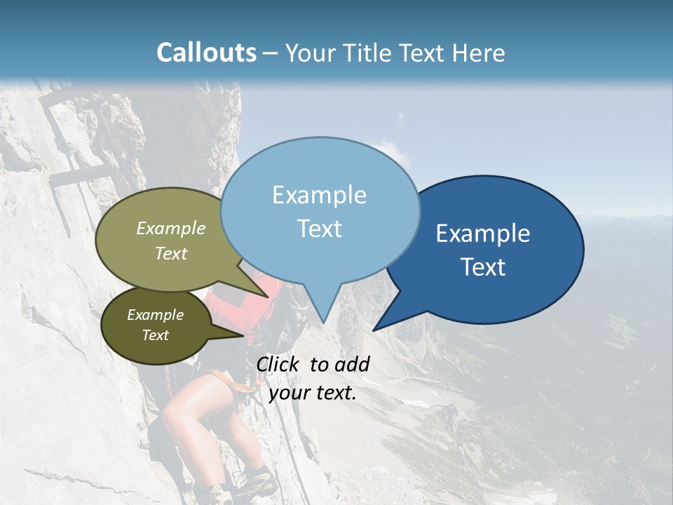 Girl Climbing Mountains PowerPoint Template