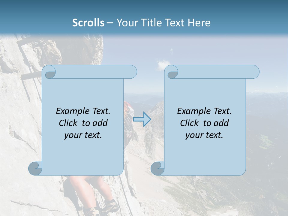 Girl Climbing Mountains PowerPoint Template