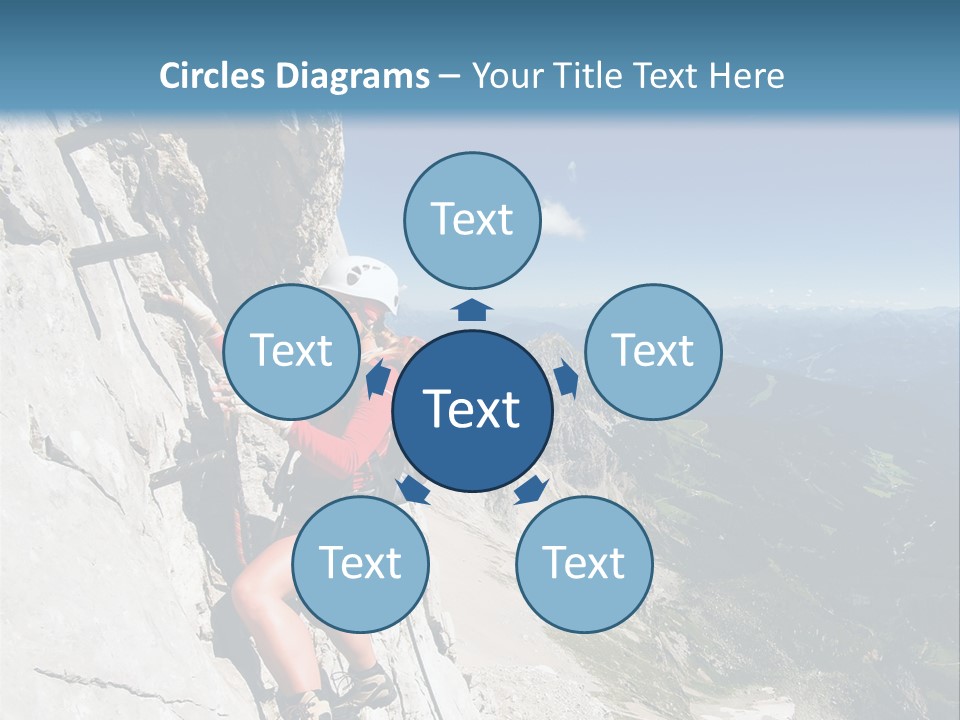 Girl Climbing Mountains PowerPoint Template