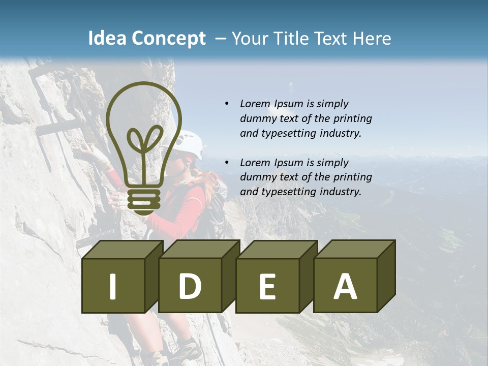 Girl Climbing Mountains PowerPoint Template