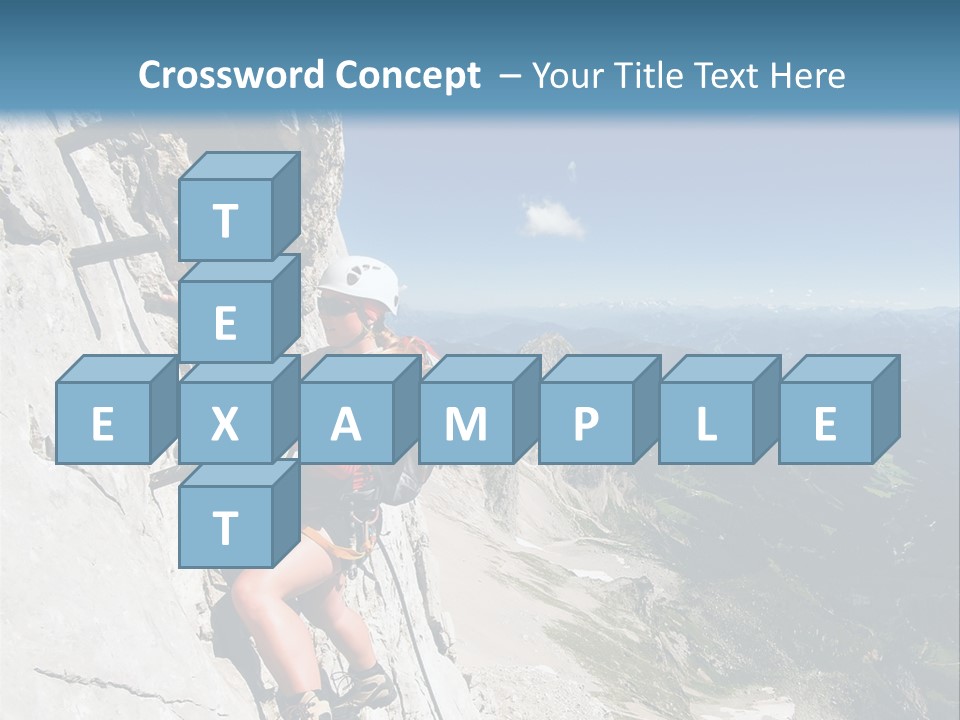 Girl Climbing Mountains PowerPoint Template