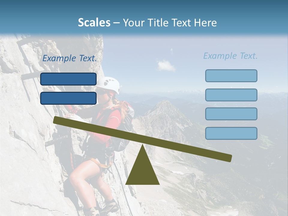 Girl Climbing Mountains PowerPoint Template