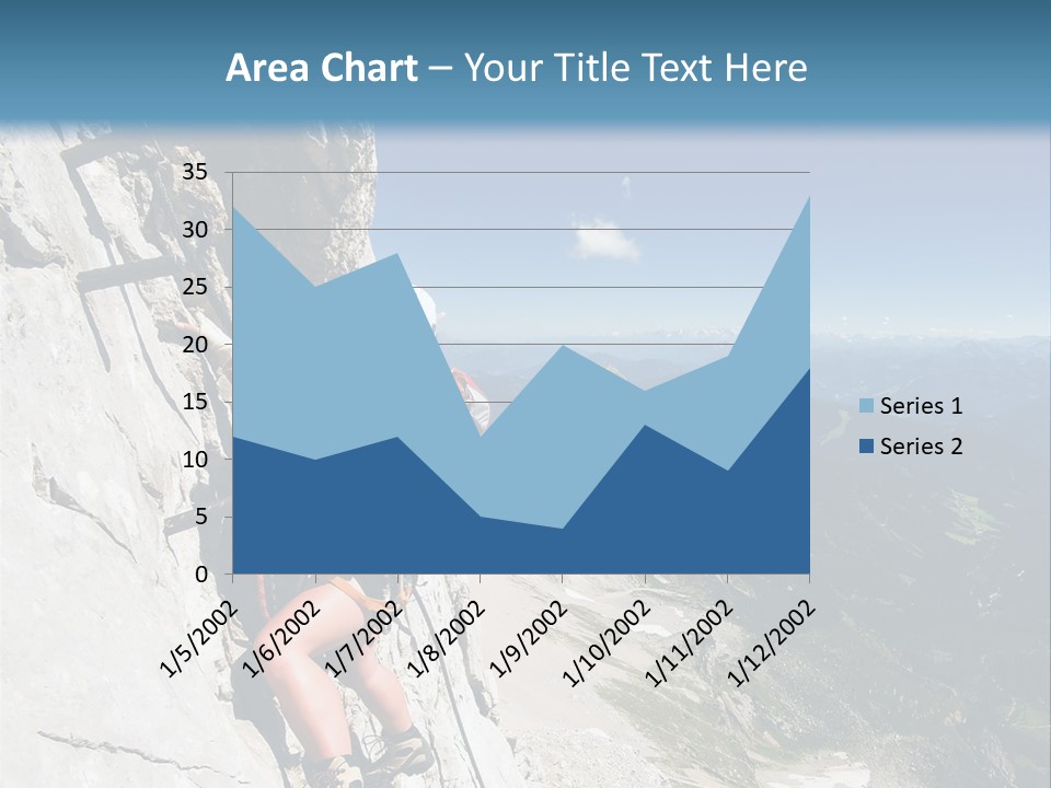 Girl Climbing Mountains PowerPoint Template