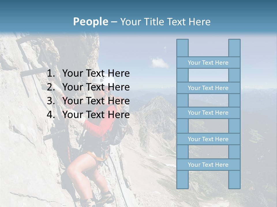 Girl Climbing Mountains PowerPoint Template