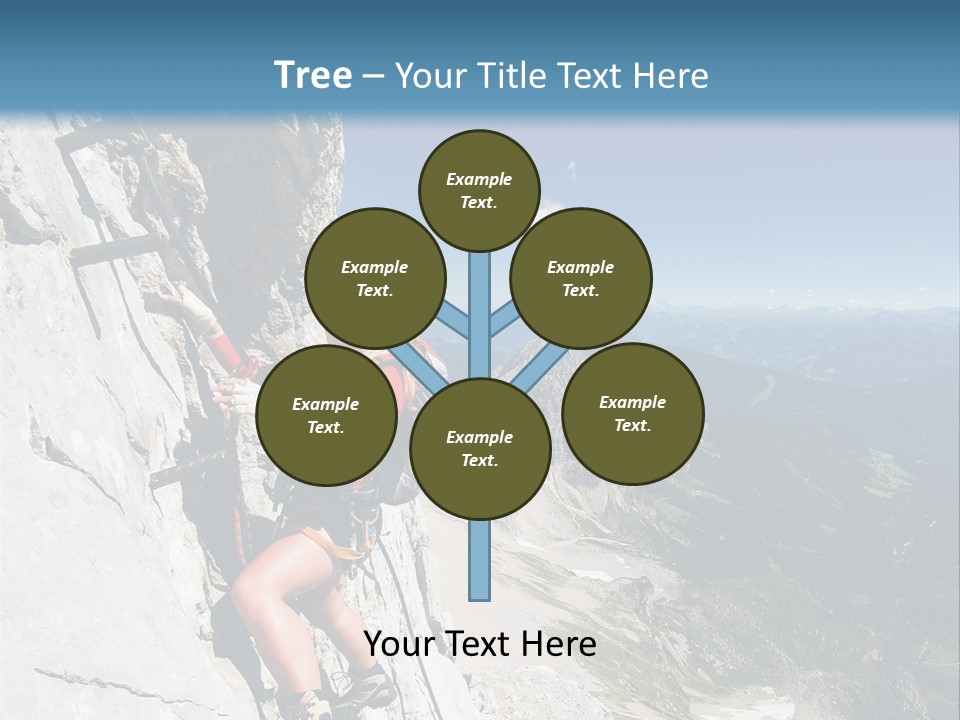 Girl Climbing Mountains PowerPoint Template