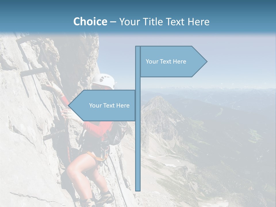 Girl Climbing Mountains PowerPoint Template