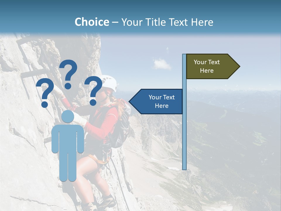 Girl Climbing Mountains PowerPoint Template