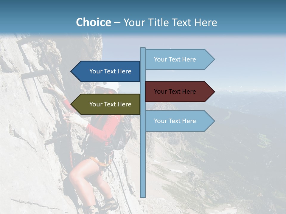 Girl Climbing Mountains PowerPoint Template