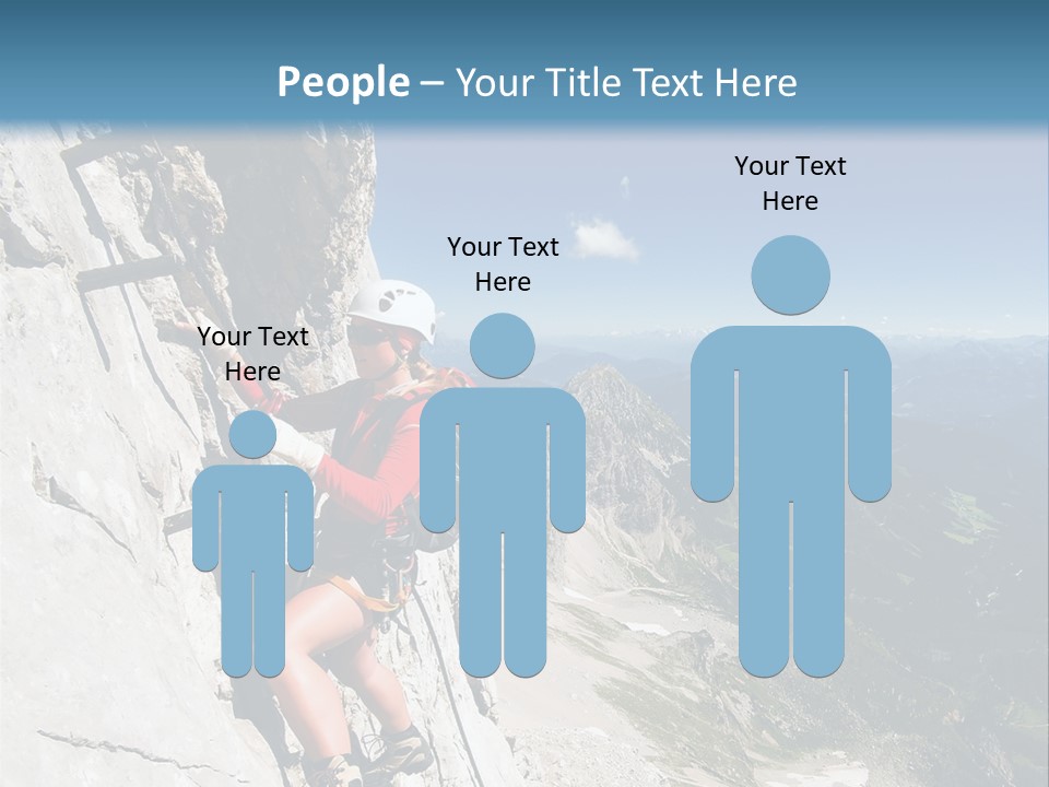 Girl Climbing Mountains PowerPoint Template