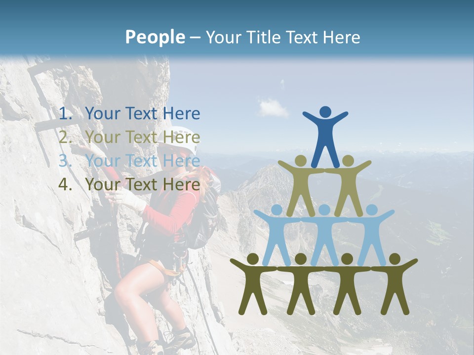 Girl Climbing Mountains PowerPoint Template