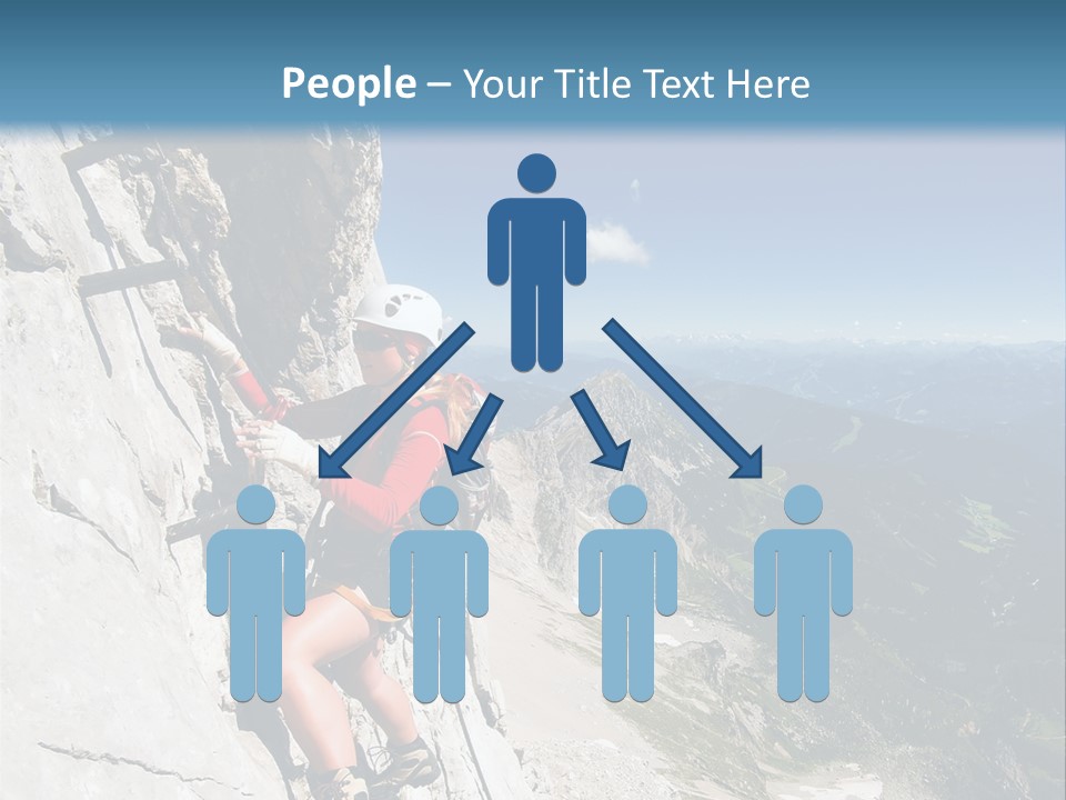 Girl Climbing Mountains PowerPoint Template