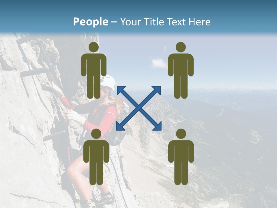 Girl Climbing Mountains PowerPoint Template