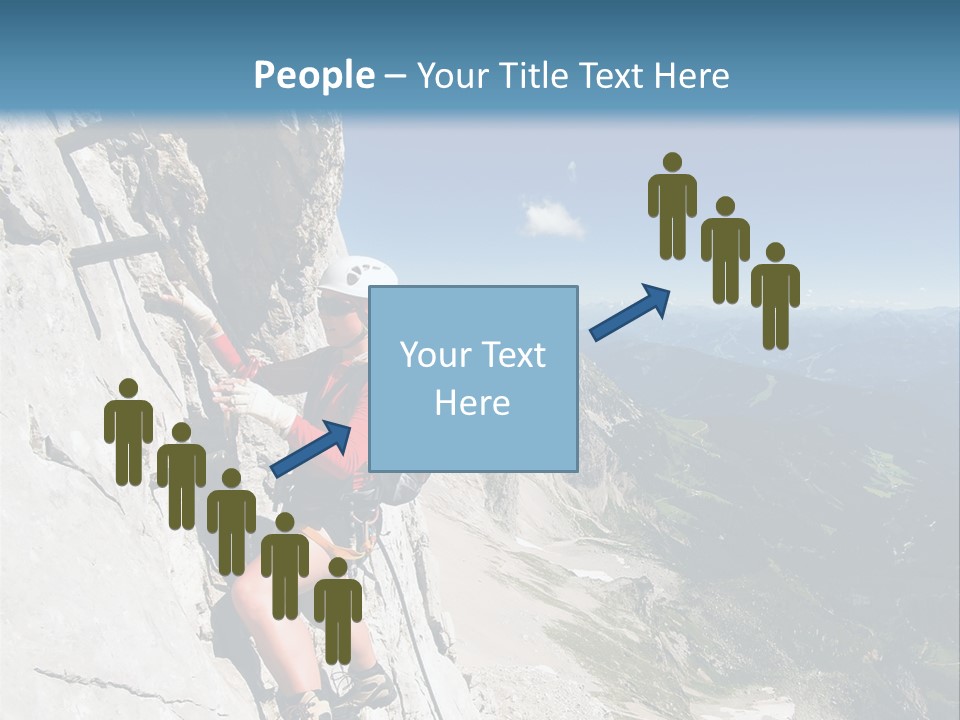 Girl Climbing Mountains PowerPoint Template