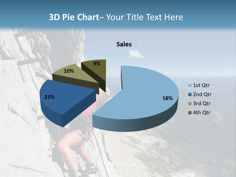 Girl Climbing Mountains PowerPoint Template