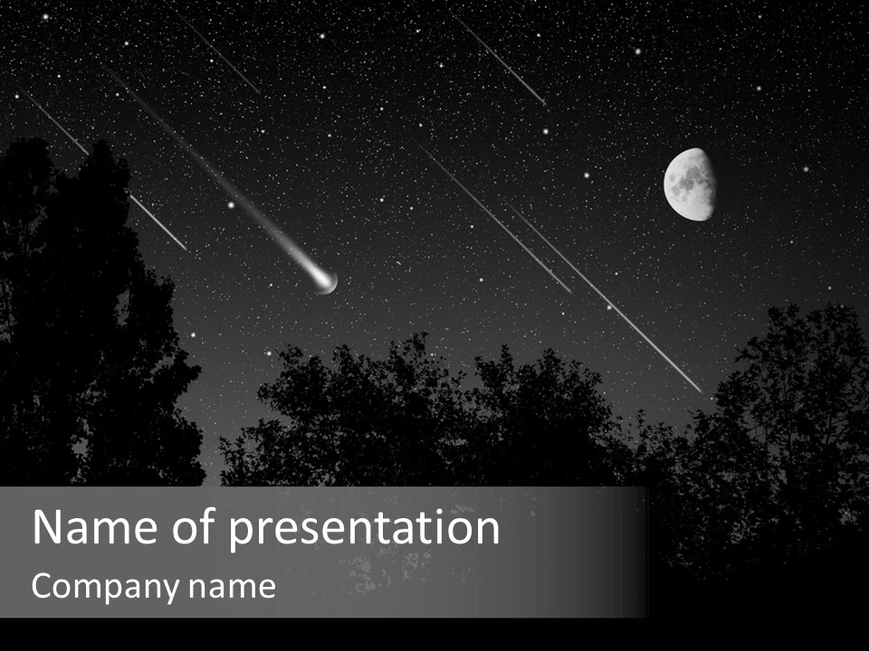 Meteoric Shower In The Night PowerPoint Template