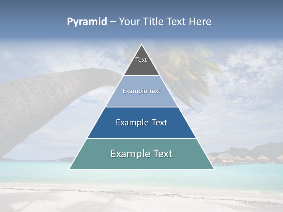 Beach Resort In Bora Bora Lagoon Waters With Hanging Palm Tree PowerPoint Template