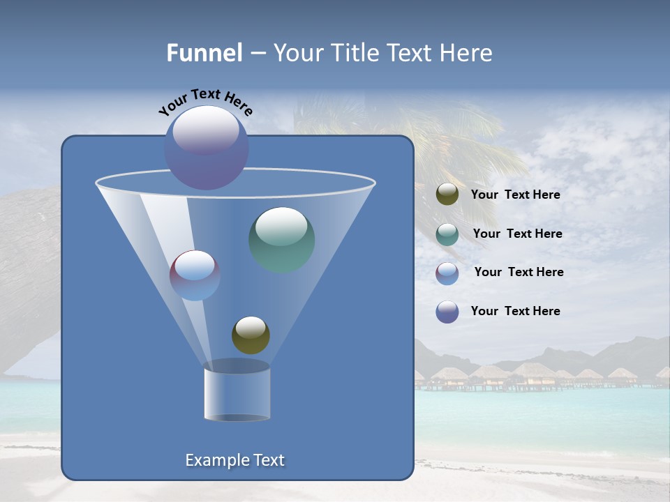 Beach Resort In Bora Bora Lagoon Waters With Hanging Palm Tree PowerPoint Template